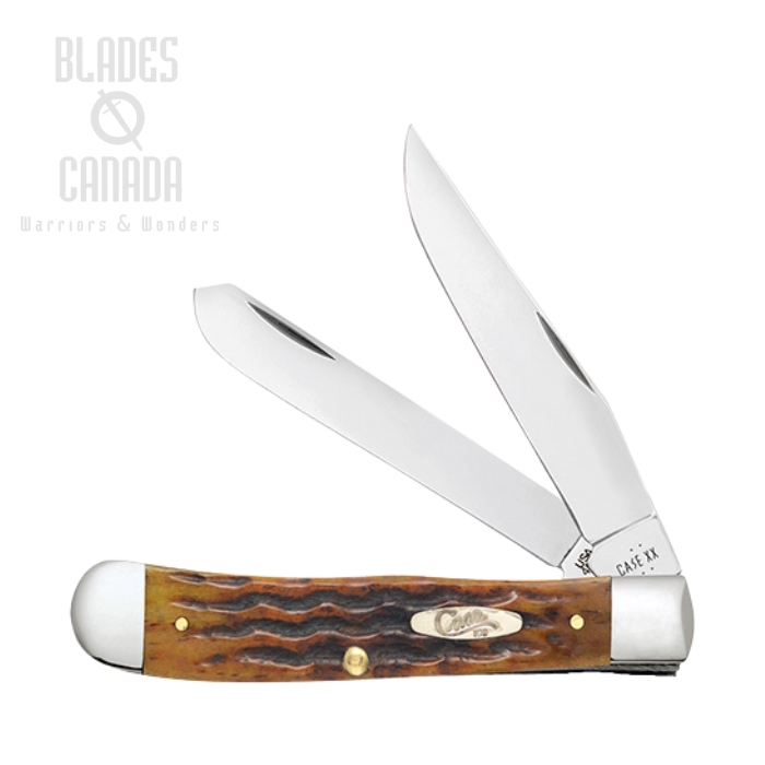 Case Heritage Jig Trapper Slipjoint Knife, Tru-Sharp Stainless, Honeycomb Bone, 32270