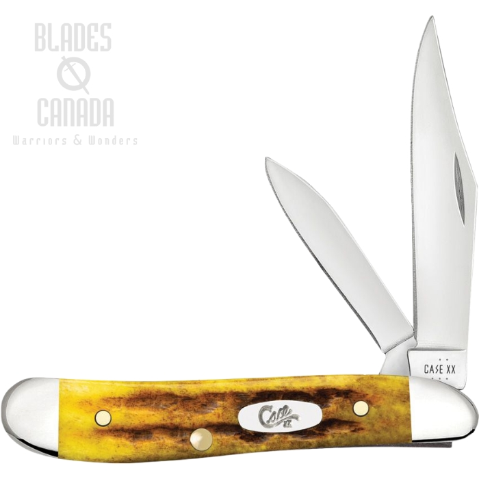 Case Heritage Jig Peanut Slipjoint Knife, Tru-Sharp Stainless, Honeycomb Bone, 32276