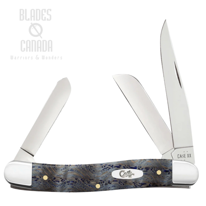 (image for) Case Medium Stockman Slipjoint Folding Knife, Tru-Sharp Stainless, Oak Wood Blue Curly, 47492
