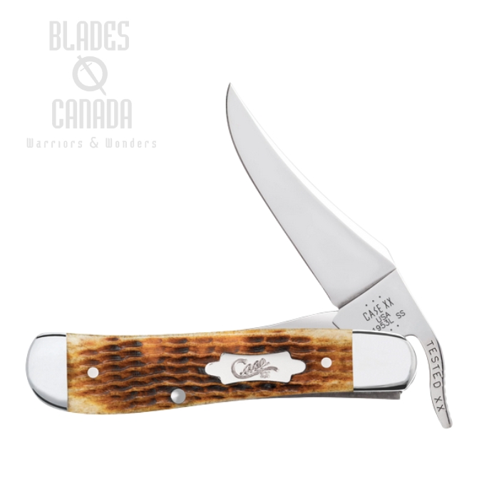 Case RussLock Folding Knife, Stainless, Jig Antique Bone, 52850