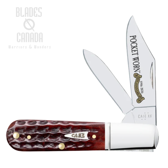 (image for) Case Corn Cob Jig Barlow Slipjoint Folding Knife, Tru-Sharp Stainless, Bone Pocket Worn Mahogany, 55233