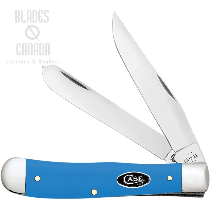 Case Trapper Slipjoint Knife, Tru-Sharp Stainless, Smooth Blue Synthetic, 68900