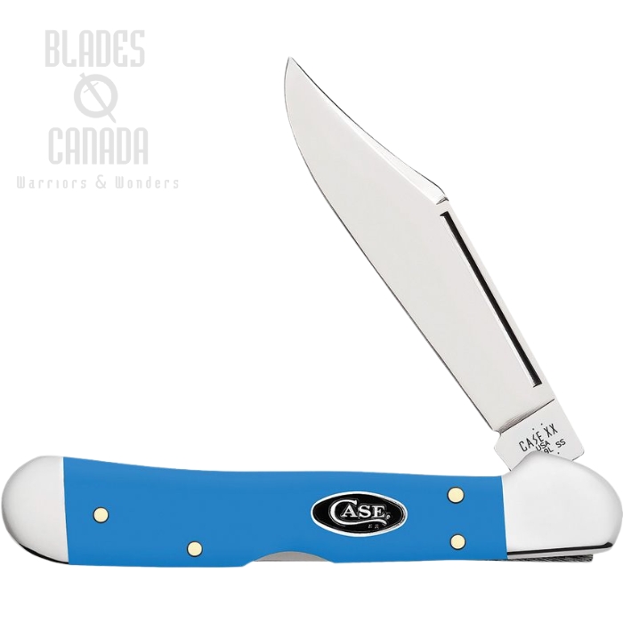 Case Mini CopperLock Slipjoint Knife, Tru-Sharp Stainless, Smooth Blue Synthetic, 68902