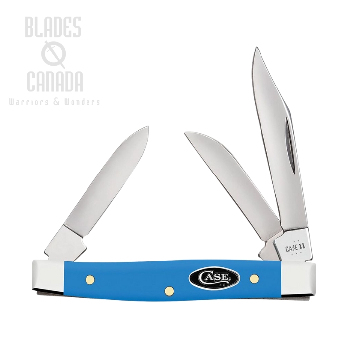 Case Small Stockman Slipjoint Knife, Tru-Sharp Stainless, Smooth Blue Synthetic, 68904