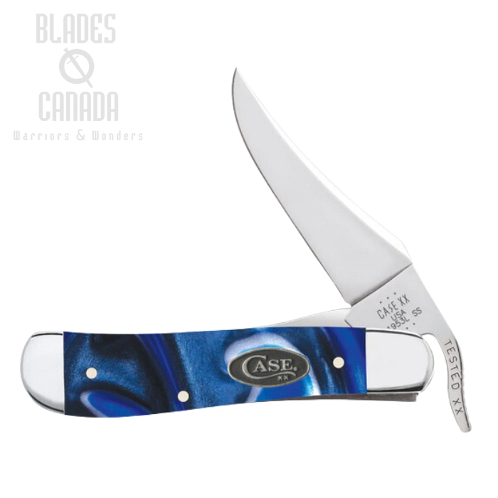 Case RussLock Folding Knife, Stainless, Ocean Blue Kirinite, 70564