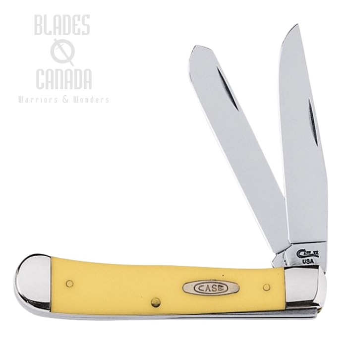 Case Trapper Synthetic Folding Knife, Yellow Handle, 80161