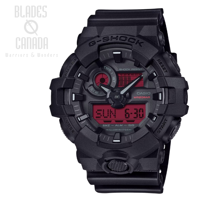 (image for) Casio G-Shock GA-700BBR-1A Digital Watch - Black/Red