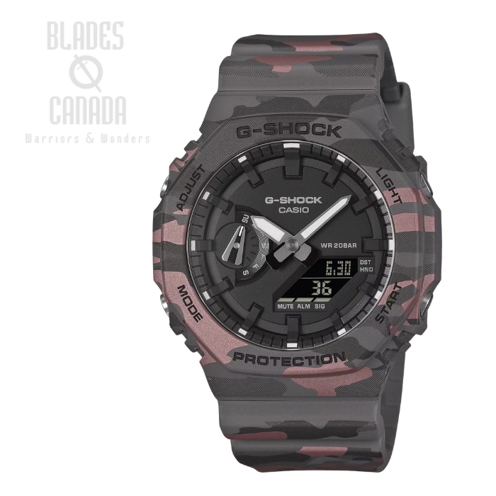 (image for) Casio G-Shock GA-2100CM-8A Watch - Red/Black Metallic Camouflage