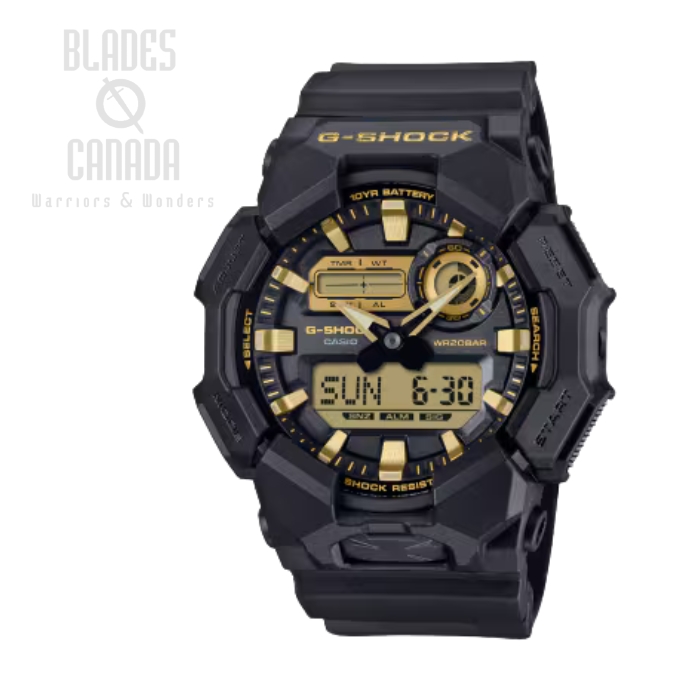 Casio G-Shock GA010GB-1A9 Watch, Black/Gold