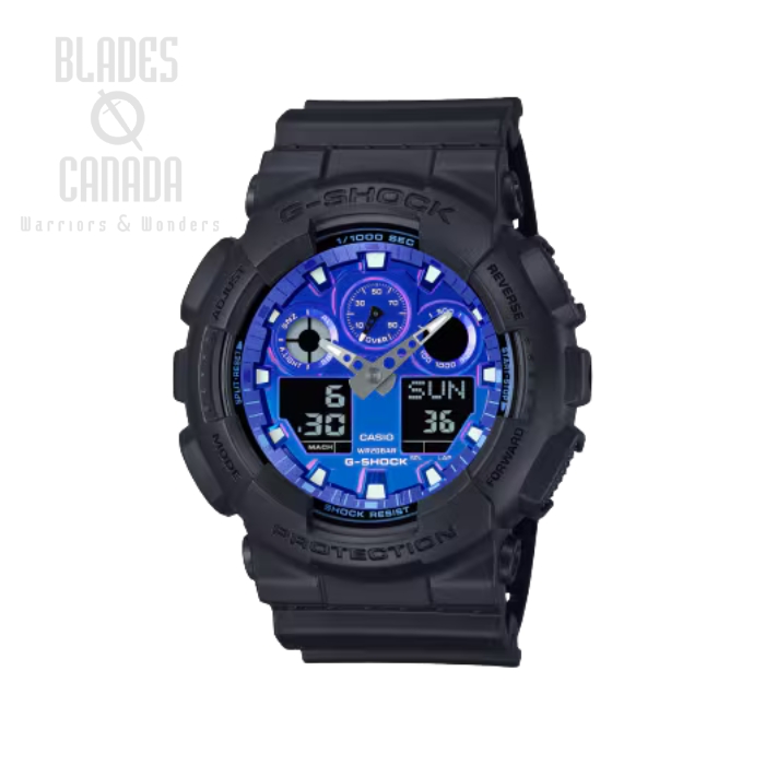 G-Shock GA100FL-1A Watch, Black/Vibrant Blue G-Shock GA100FL-1A Watch, Black/Vibrant Blue