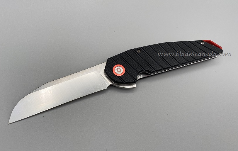 YOBO C18101R Cayman Satin VG-10 Wharncliffe Folder - Black G10