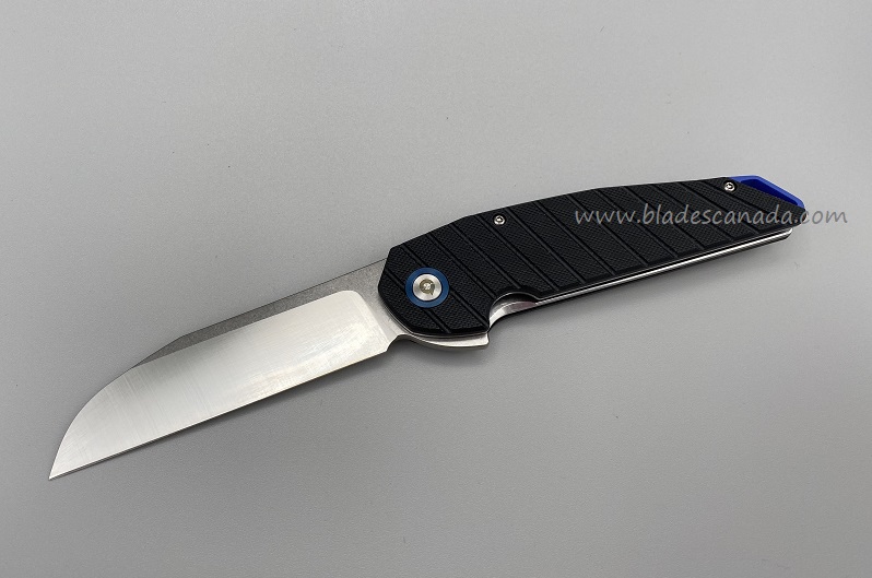 YOBO C18102B Cayman Satin VG-10 Wharncliffe Folder - Black G10