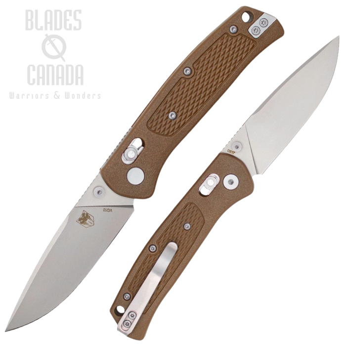 Cobratec EDC Scout Bar Lock Folding Knife, VG-10 Satin, Grivory Brown Textured, CBTSCTGRMCB