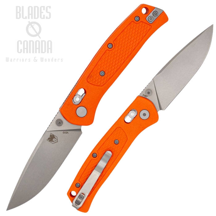 Cobratec EDC Scout Bar Lock Folding Knife, VG-10 Satin, Grivory Orange, CBTSCTGRORB