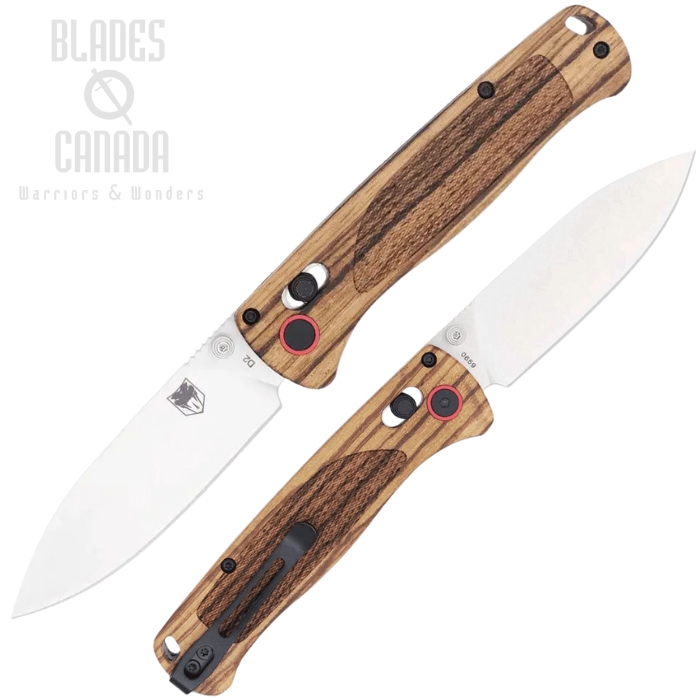Cobratec Bar Lock Folding Knife, D2 Satin, Zebra Wood, CBTZWDBLD