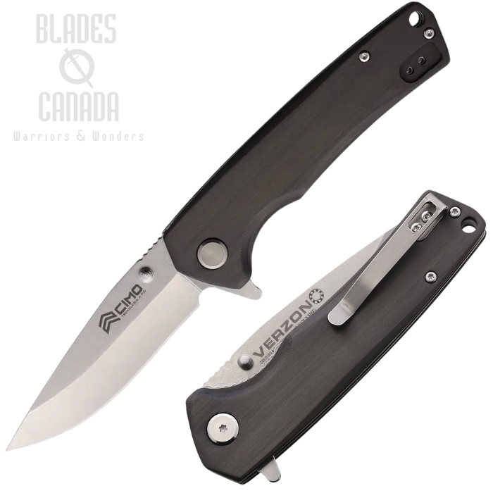 CIMO Verzon Flipper Folding Knife, Stainless, Carbon Fiber, CCMVZ85FC
