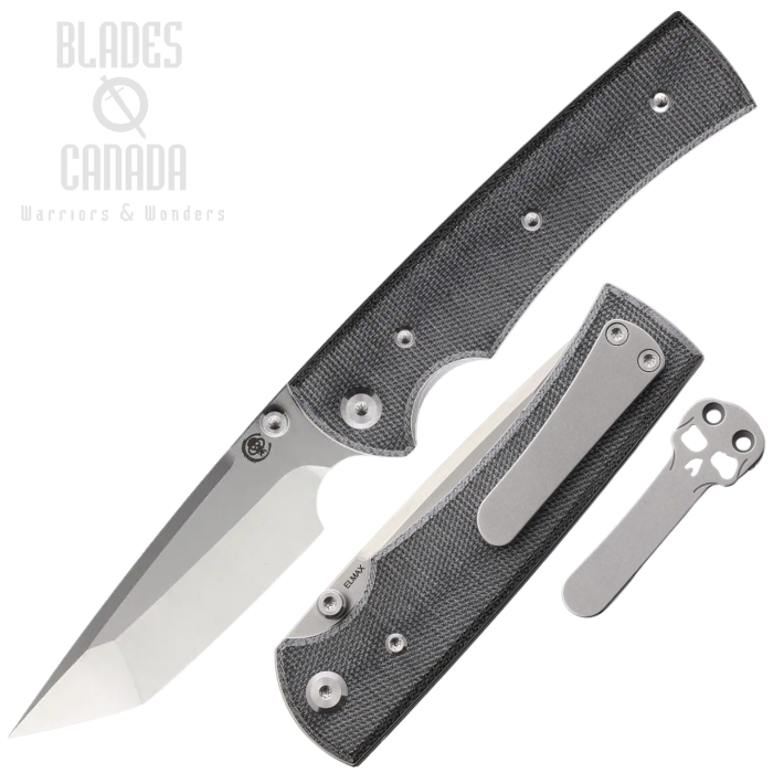 Chaves Liberation 229 Folding Knife, Elmax Tanto Satin/SW, Micarta Black, CHAV14313