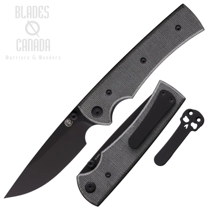 Chaves Liberation 229 Folding Knife, Elmax Drop Point Black, Micarta Black, CHAV14314