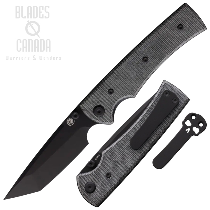 Chaves Liberation 229 Folding Knife, Elmax Tanto Black, Micarta Black, CHAV14315