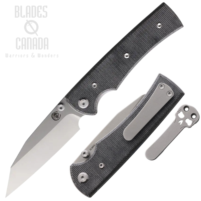 Chaves Sangre 229 Folding Knife, Elmax Wharncliffe Satin/SW, Micarta Black, CHAV14316