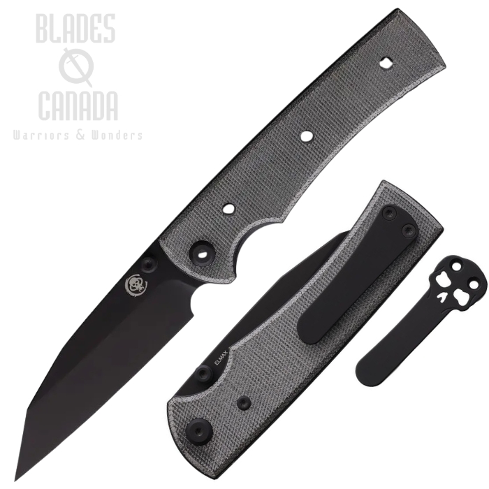 Chaves Sangre 229 Folding Knife, Elmax Wharncliffe Black, Micarta Black, CHAV14317