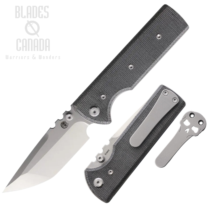 Chaves NTAK Folding Knife, Elmax Tanto Satin/SW, Micarta Black, CHAV14329