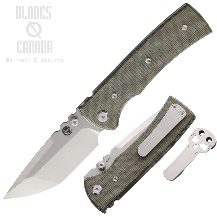(image for) Chaves Redencion 229 Folding Knife, Elmax SW/Satin Tanto, Micarta Green, 14447