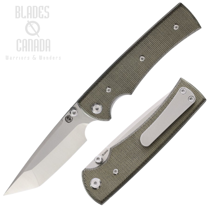 (image for) Chaves Liberation 229 Folding Knife, Elmax SW/Satin Tanto, Micarta Green, 14451