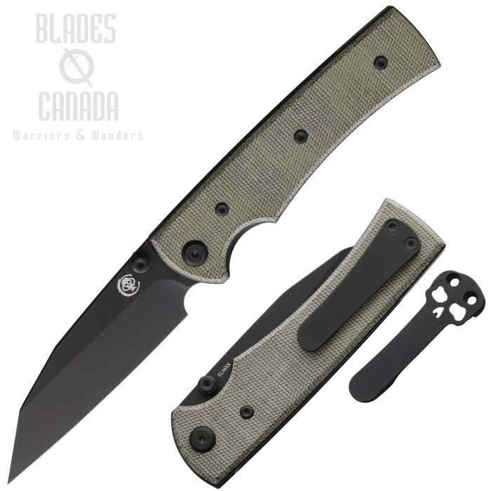 Chaves Sangre 229 Folding Knife, Elmax Black Wharncliffe, Micarta Green, 14455 (image for) Chaves Sangre 229 Folding Knife, Elmax Black Wharncliffe, Micarta Green, 14455