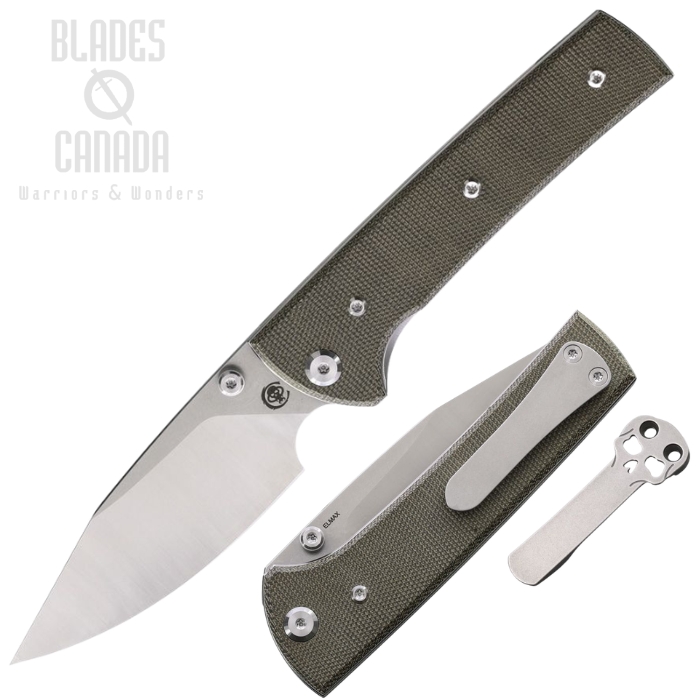 Chaves Scapegoat 229 Folding Knife, Elmax SW/Satin Spear Point, Micarta Green, 14456 (image for) Chaves Scapegoat 229 Folding Knife, Elmax SW/Satin Spear Point, Micarta Green, 14456