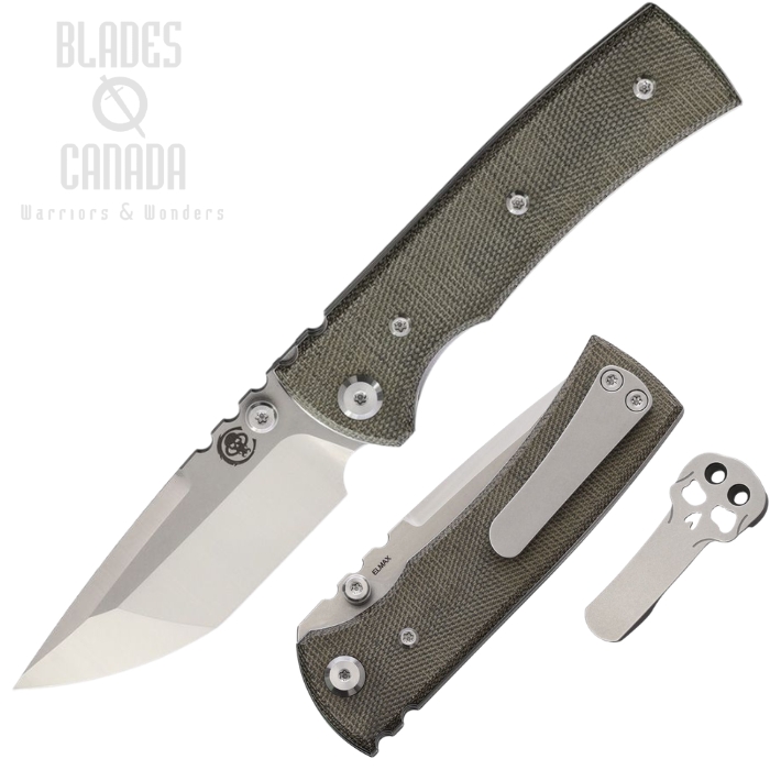 (image for) Chaves Redencion Street Folding Knife, Elmax SW/Satin Tanto, Micarta Green, 14459