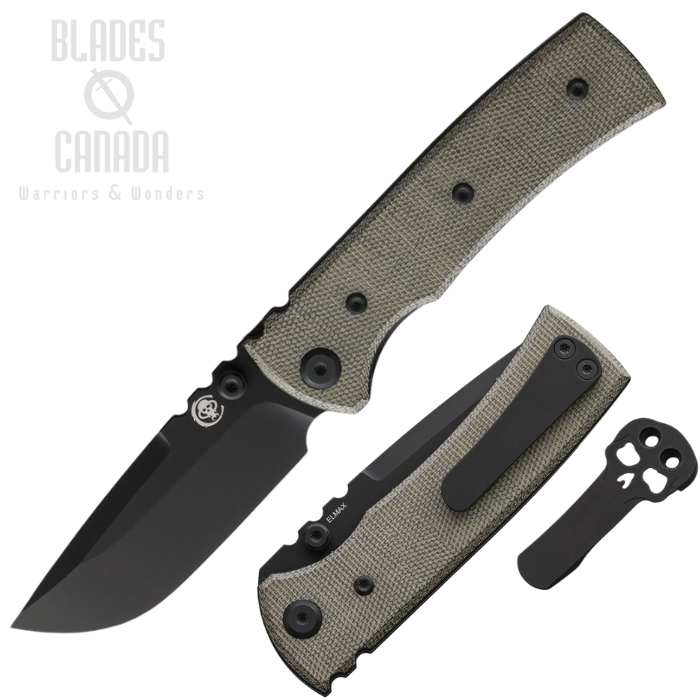 (image for) Chaves Redencion Street Folding Knife, Elmax Black Drop Point, Micarta Green, 14460