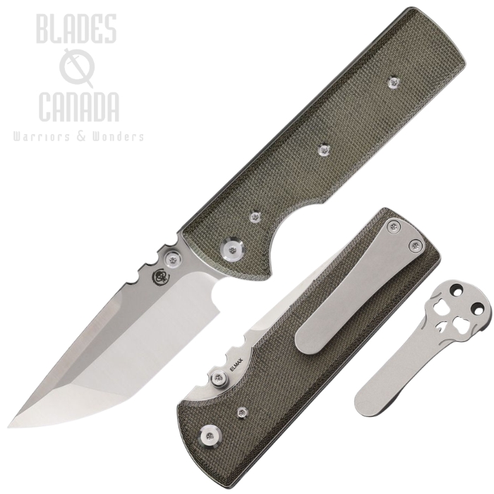 (image for) Chaves NTAK Redencion Folding Knife, Elmax SW/Satin Tanto, Micarta Green, 14470