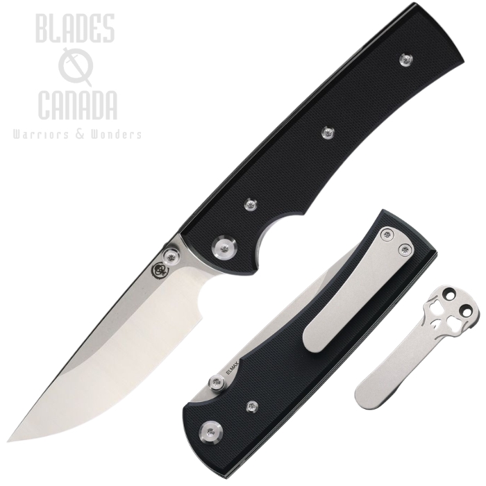 (image for) Chaves Liberation 229 Folding Knife, Elmax SW/Satin Drop Point, G10 Black, 14484