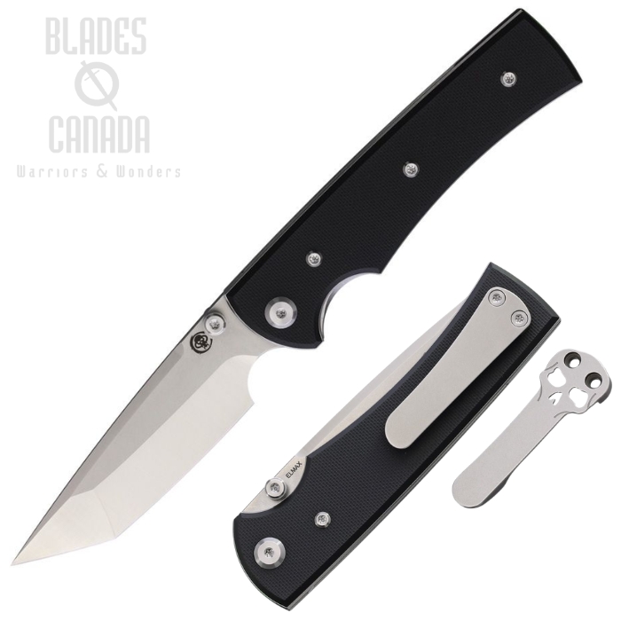 (image for) Chaves Libertation 229 Folding Knife, Elmax SW/Satin Tanto, G10 Black, 14485