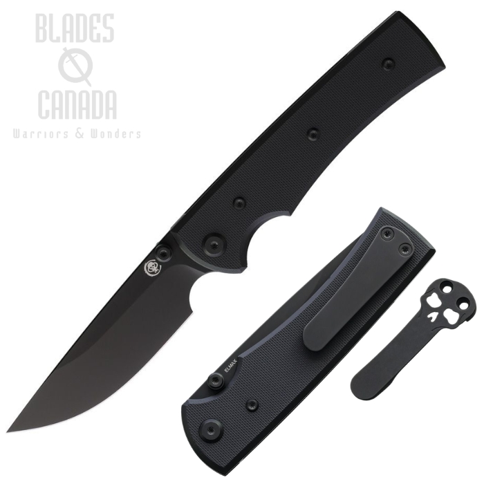 (image for) Chaves Liberatio 229 Folding Knife, Elmax Black Drop Point, G10 Black, 14486