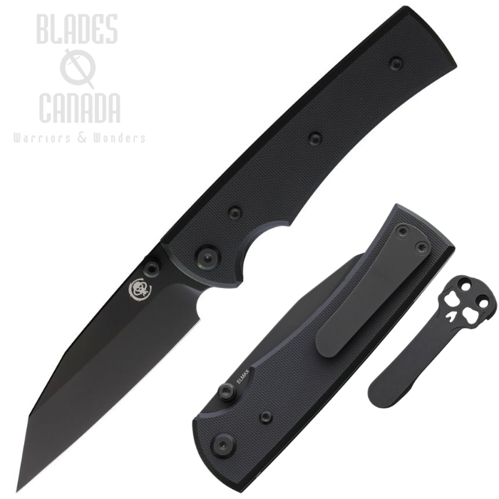 (image for) Chaves Sangre 229 Folding Knife, Elmax Black Wharncliffe, G10 Black, 14489
