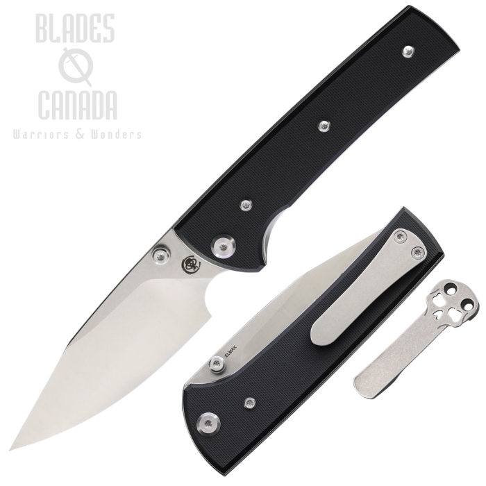 (image for) Chaves Scapegoat 229 Folding Knife, Elmax SW/Satin Spear Point, G10 Black, 14490