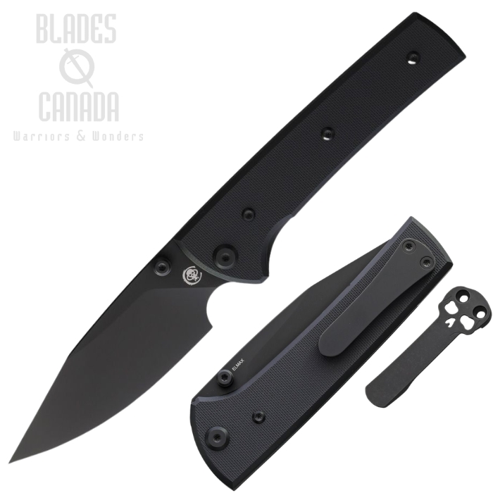(image for) Chaves Scapegoat 229 Folding Knife, Elmax Black Spear Point, G10 Black, 14491