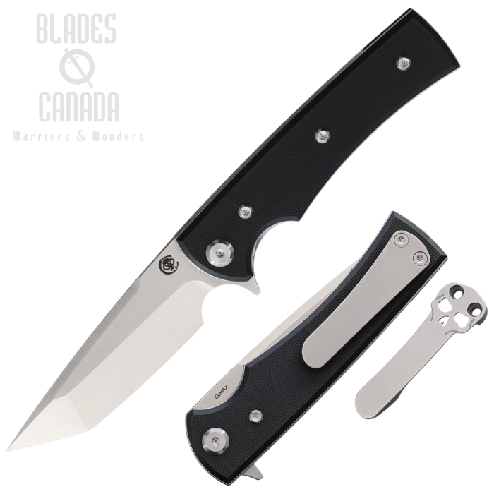 (image for) Chaves Liberation Street Flipper Folding Knife, Elmax SW/Satin Tanto, G10 Black, 14497