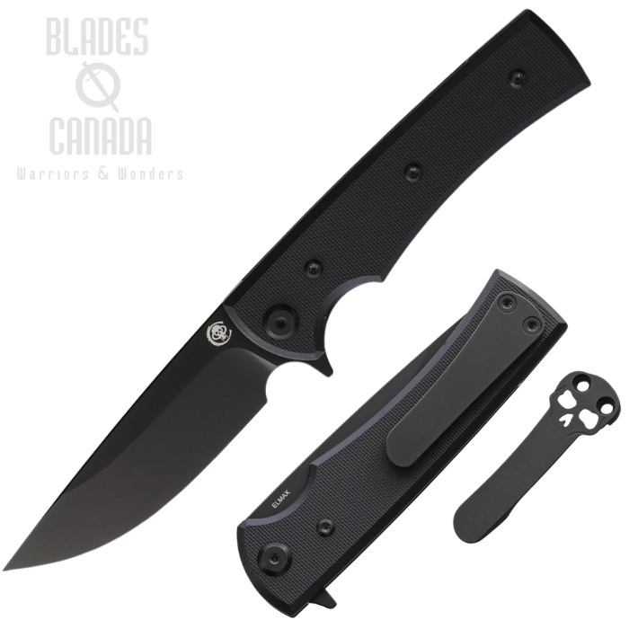 (image for) Chaves Liberation Street Flipper Folding Knife, Elmax Black Drop Point, G10 Black, 14498