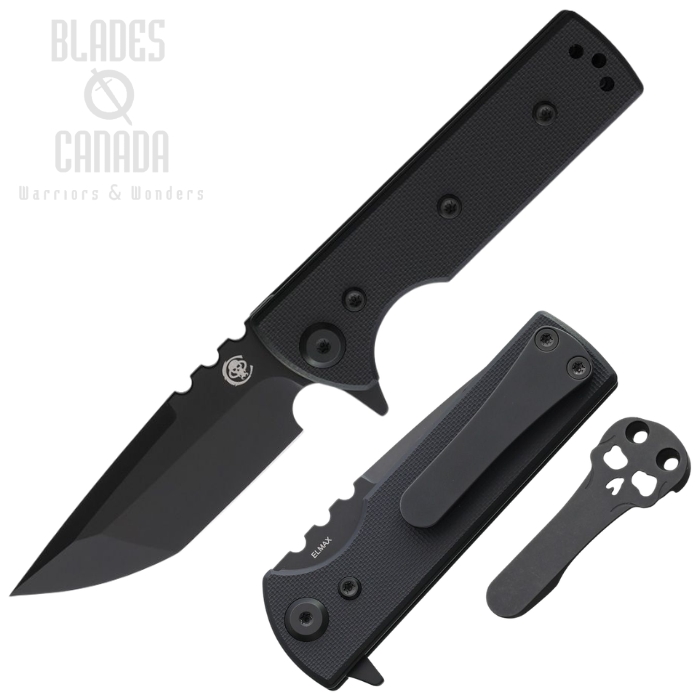 (image for) Chaves TAK Redencion Flipper Folding Knife, Elmax Black Tanto, G10 Black, 14511
