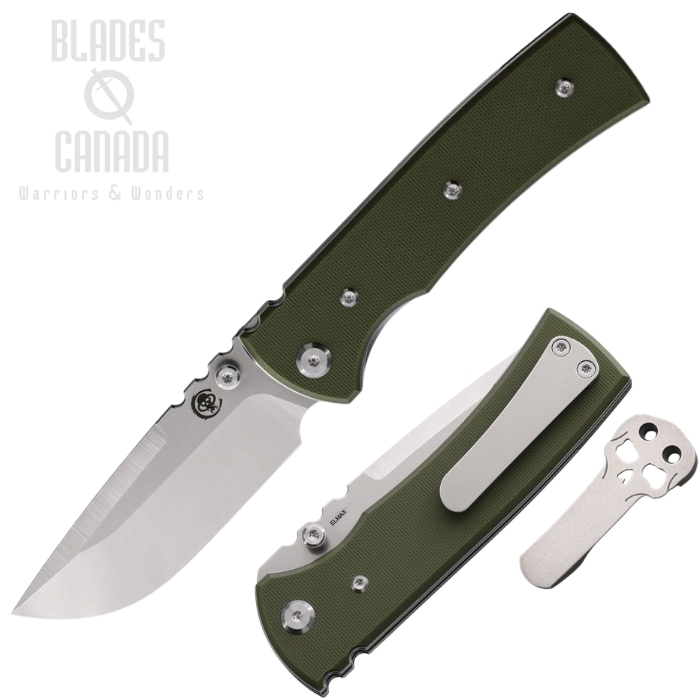 (image for) Chaves Redencion 229 Folding Knife, Elmax SW/Satin Drop Point, G10 OD Green, 14548