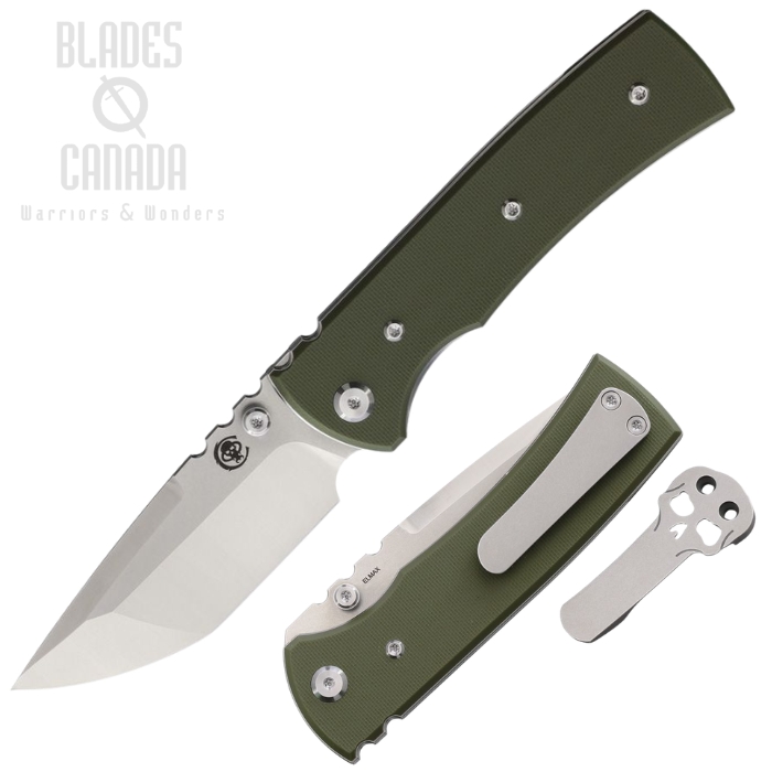 (image for) Chaves Redencion 229 Folding Knife, Elmax SW/Satin Tanto, G10 OD Green, 14549