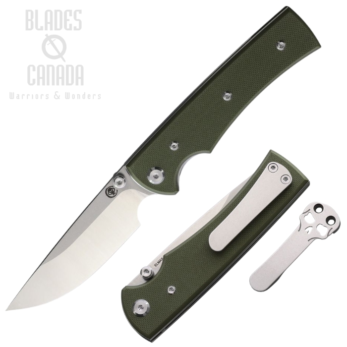 (image for) Chaves Liberation 229 Folding Knife, Elmax SW/Satin Drop Point, G10 OD Green, 14552