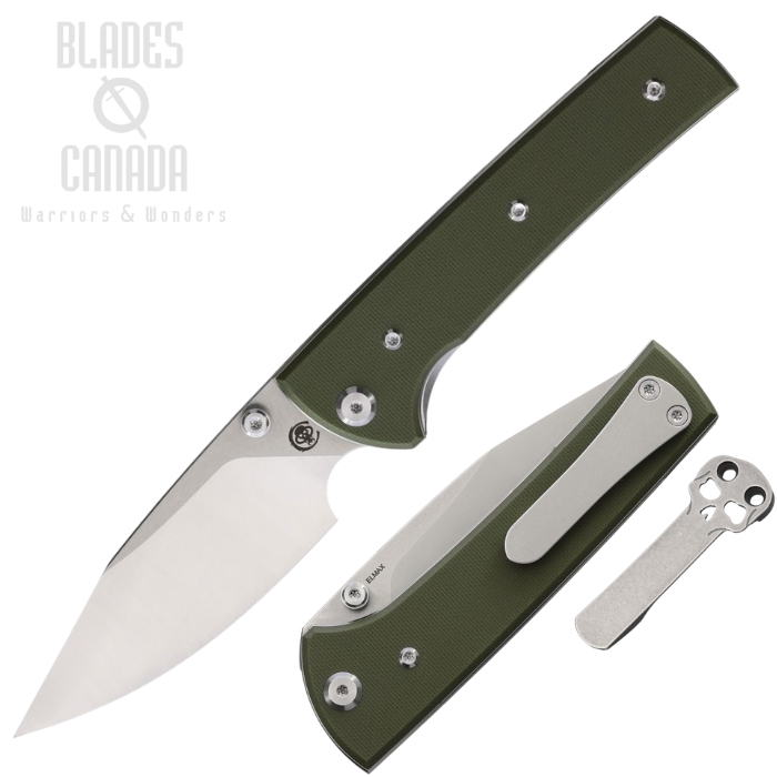 (image for) Chaves Sangre Folding Knife, Elmax SW/Satin Spearpoint, G10 OD Green, 14558