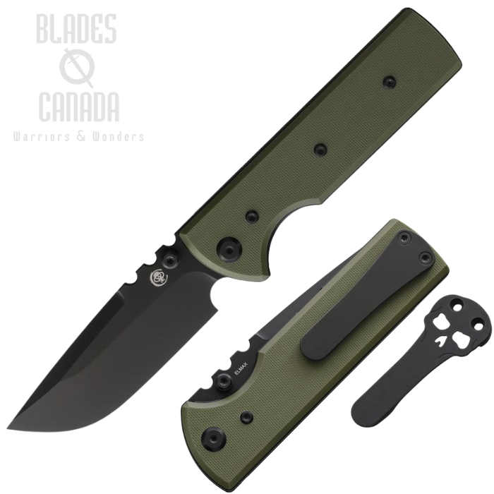 (image for) Chaves NTAK Redencion Folding Knife, Elmax Black Drop Point, G10 OD Green, 14574