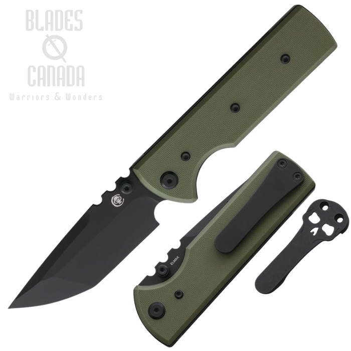 (image for) Chaves NTAK Redencion Folding Knife, Elmax Black Tanto, G10 OD Green, 14575
