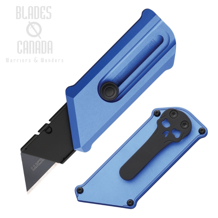 (image for) Chaves C.H.U.B. Slipper Slide Lock Utility Knife, Stianless Black, Aluminum Blue, Replacement Blade, 14670