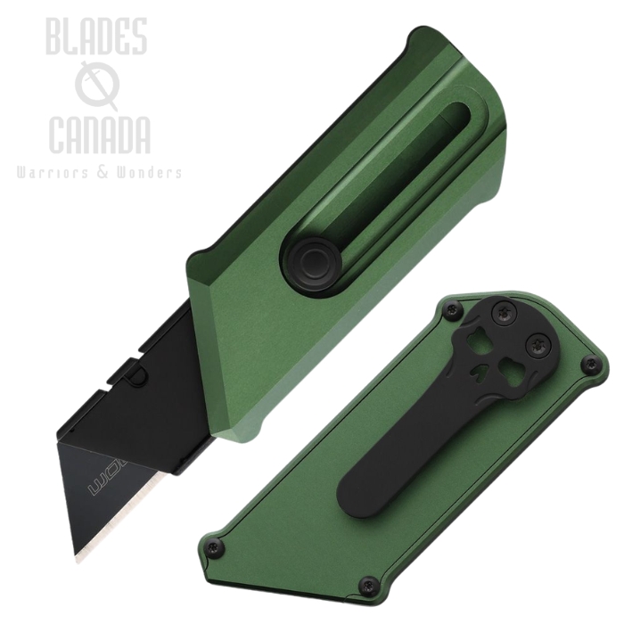 (image for) Chaves C.H.U.B. Slipper Slide Lock Folding Knife, Stainless Black, Aluminum Green, Replacement Blade, 14671